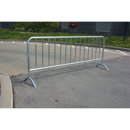 Portable Barrier, Interlocking, 102" L x 40" H, Silver Ottawa Fastener Supply