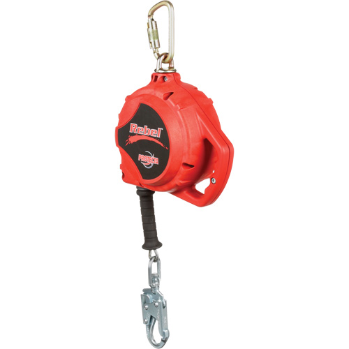 Rebel Self Retracting Lifeline, 33', Galvanized Steel, Swivel Ottawa Fastener Supply