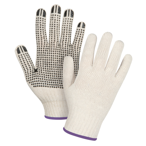 Lightweight Dotted String Knit Gloves, Poly/Cotton, Single Sided, 7 Gauge, X-Small Ottawa Fastener Supply