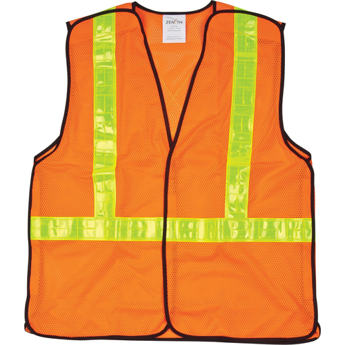 5-Point Tear-Away Traffic Safety Vest, High Visibility Orange, Medium, Polyester Ottawa Fastener Supply