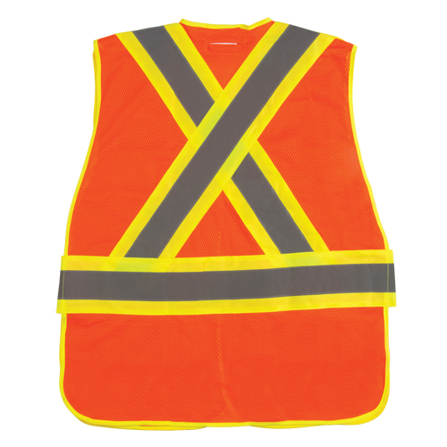 CSA Compliant High Visibility Surveyor Vest, High Visibility Orange, Medium, Polyester Ottawa Fastener Supply