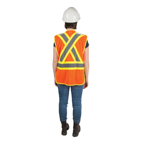 CSA Compliant High Visibility Surveyor Vest, High Visibility Orange, Medium, Polyester Ottawa Fastener Supply