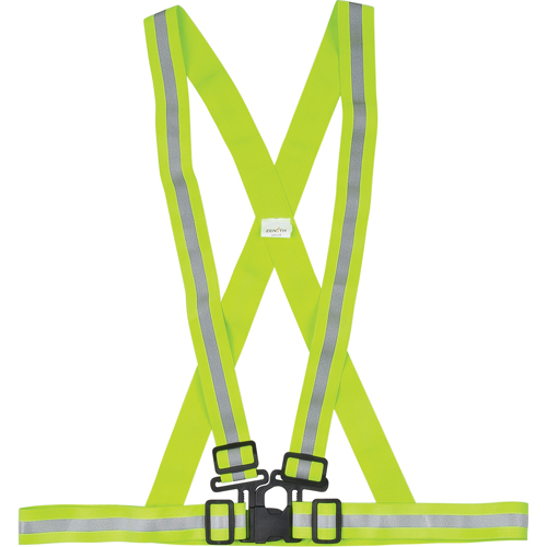 Standard-Duty Safety Harness, High Visibility Lime-Yellow, Silver Reflective Colour, Large Ottawa Fastener Supply