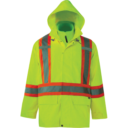 Vestes de s&eacute;curit&eacute; 3 en 1 Journeyman, Polyester, Jaune lime haute visibilit&eacute;, Petit Ottawa Fastener Supply