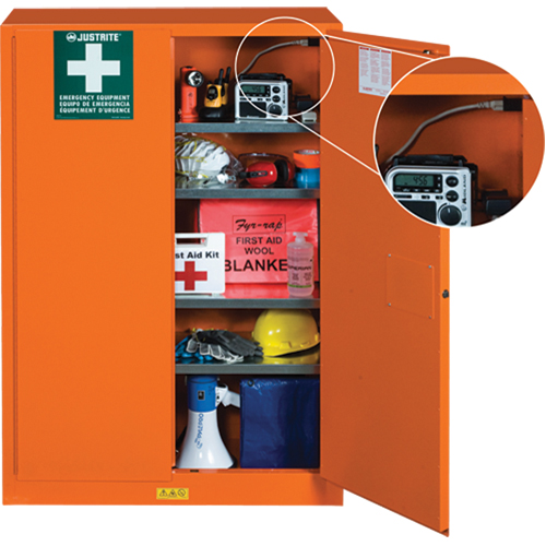 Armoires de rangement pour pr&eacute;paration aux situations d'urgence, Acier, 4 Tablettes, 65" h x 43" la x 18" P, Orange Ottawa Fastener Supply