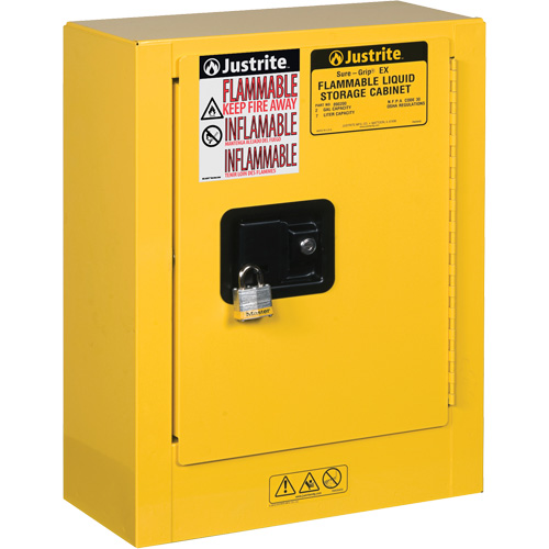 Sure-Grip&reg; EX Mini Flammable Safety Cabinet, 2 Gal., 1 Door, 17" W x 22" H x 8" D Ottawa Fastener Supply