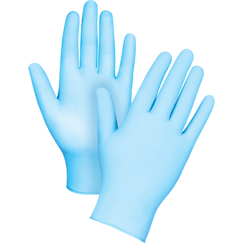 Gants tactiles jetables de calibre m&eacute;dical, Grand, Nitrile/vinyle, 4,5 mils, Sans poudre, Bleu, Classe 2 Ottawa Fastener Supply