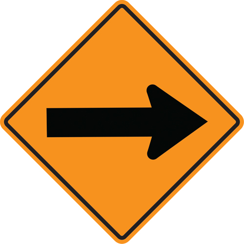 Arrow Roll-Up Temporary Conditions Sign , 24" x 24", Vinyl, Pictogram Ottawa Fastener Supply