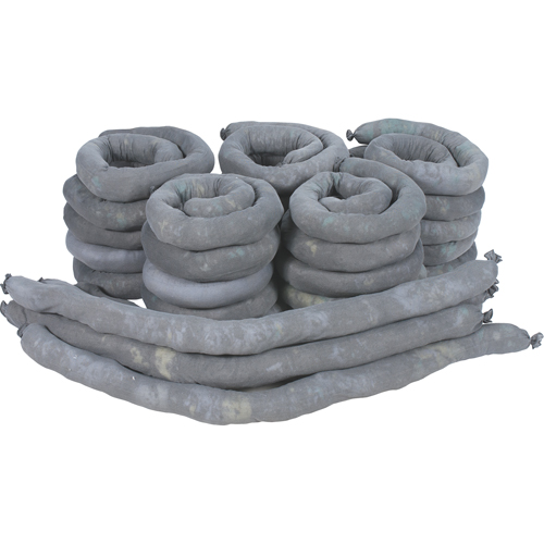 Remblais tubulaires absorbants, Universel, Absorption 50 gal., 3" la x 4' lo, Pqt de 30 Ottawa Fastener Supply