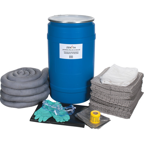Large-Capacity Spill Kit, Universal, Drum, 30 US gal. Absorbancy Ottawa Fastener Supply