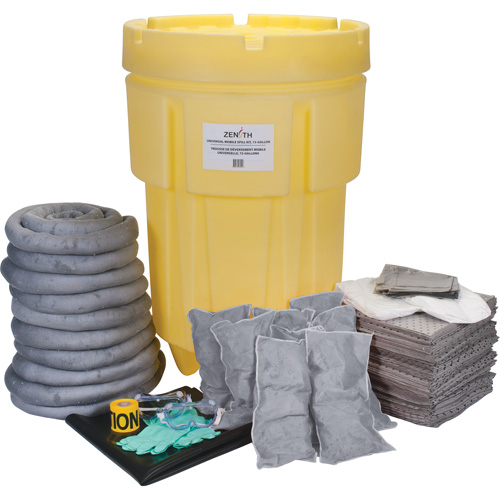 Trousse de lutte contre les d&eacute;versements de premi&egrave;re qualit&eacute; pour atelier, Universel, Baril, Absorbance de 95 gal. US Ottawa Fastener Supply