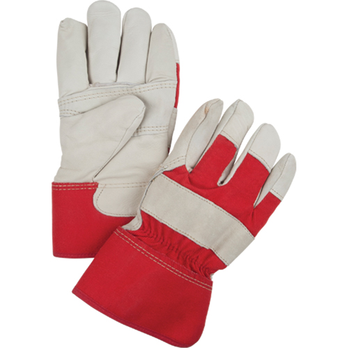 Gants d'ajusteur rouge & blanc doubl&eacute;s pour l'hiver, Grand, Paume en Cuir fleur de vache, Doublure en Boa Ottawa Fastener Supply