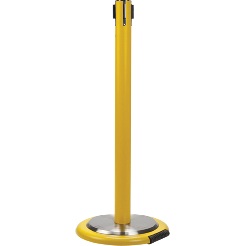 Poteau r&eacute;cepteur pour barri&egrave;res sur pieds pour le contr&ocirc;le des foules avec roues, Hauteur de 35", Jaune Ottawa Fastener Supply
