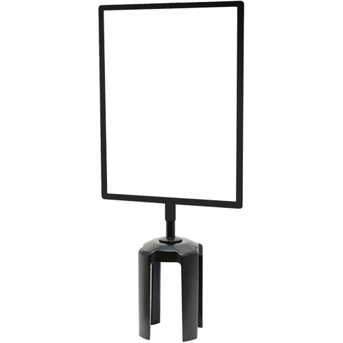 Tensabarrier&reg; Sign Frame with Adapter, Black Ottawa Fastener Supply