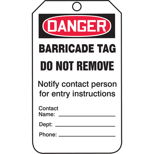 Safety Tags, Plastic, 3-1/4" W x 5-3/4" H, English Ottawa Fastener Supply