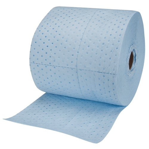Premium Blue Bonded Sorbent Pads, Lightweight, 150' L x 15" W, 20 gal. Absorbancy Ottawa Fastener Supply