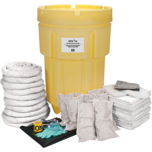 Trousse de lutte contre les d&eacute;versements pour &eacute;tabli, Huile seulement, Baril, Absorbance de 95 gal. US Ottawa Fastener Supply