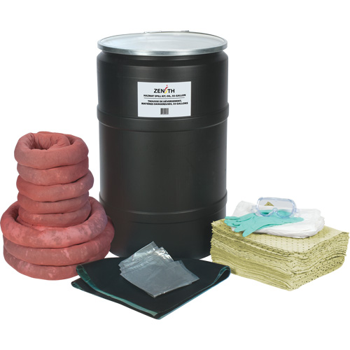 Trousse de lutte contre les d&eacute;versements, Mati&egrave;res dangereuses, Baril, Absorbance de 55 gal. US Ottawa Fastener Supply