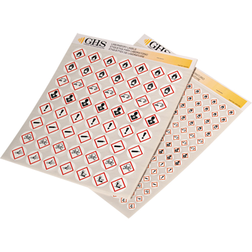 GHS Hazard Pictogram Label Variety Packs, Vinyl, Sheet, 1/2" L x 1/2" W Ottawa Fastener Supply