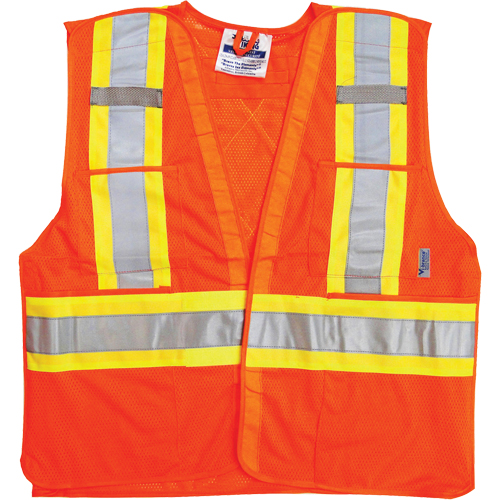 Vestes de s&eacute;curit&eacute; pour la circulation, Orange haute visibilit&eacute;, Grand/T-Grand, Polyester Ottawa Fastener Supply
