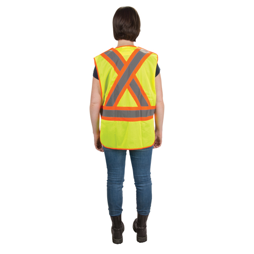 CSA Compliant High Visibility Surveyor Vest, High Visibility Lime-Yellow, Medium, Polyester Ottawa Fastener Supply