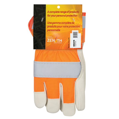 Orange High-Visibility Superior Warmth Fitters Gloves, Large, Grain Cowhide Palm, Thinsulate Inner Lining Ottawa Fastener Supply