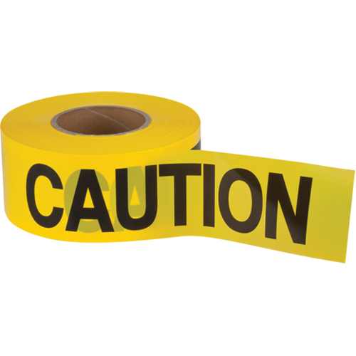 Ruban pour barricade Caution, Anglais, 3" la x 1000' lo, 1,5 mil, Noir sur jaune Ottawa Fastener Supply