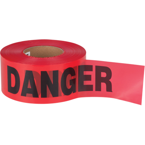 "Danger" Barricade Tape, Bilingual, 3" W x 1000' L, 1.5 mils, Black on Red Ottawa Fastener Supply