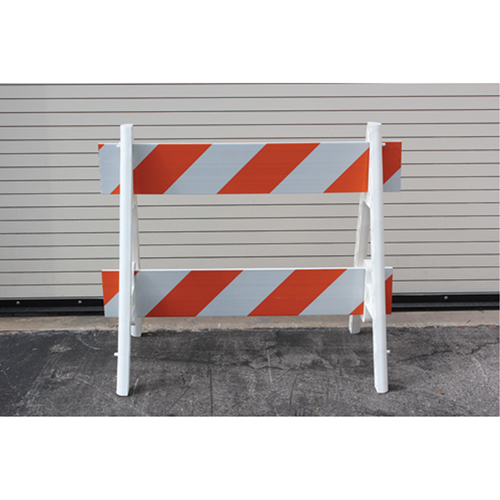 Barricades, En A, 28,6" lo x 40" h, Orange/Blanc Ottawa Fastener Supply