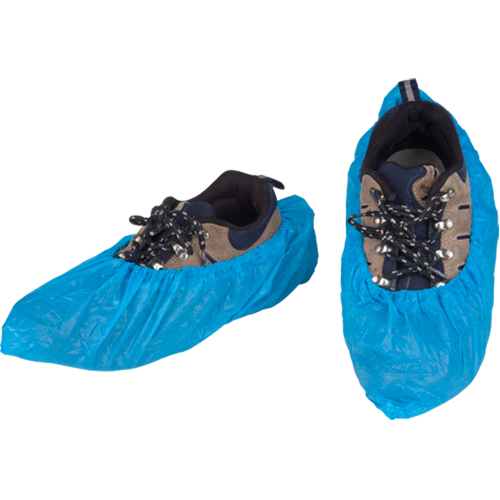 CPE Shoe Covers, 2X-Large, Polyethylene, Blue Ottawa Fastener Supply