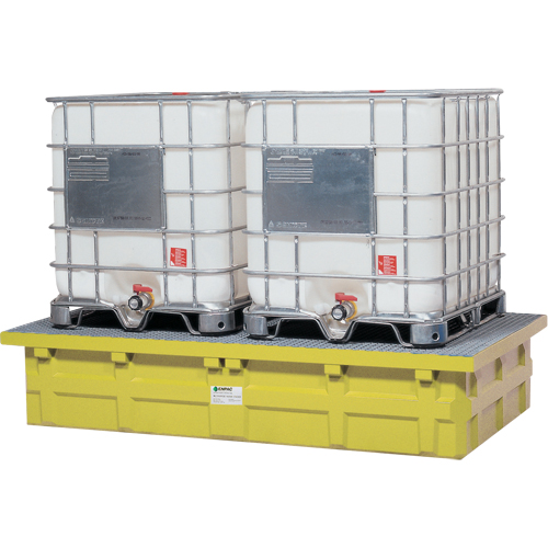 Double IBC Low-Top Without Drain, 385 US gal. Spill Capacity, 110" x 55" x 20" Ottawa Fastener Supply