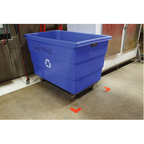 Floor Corner Marks, L, 5" L x 2" W, Red, Polyester Ottawa Fastener Supply