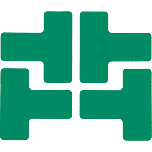 Autocollants pour d&eacute;limitation des coins sur le sol, T, 5" lo x 2" la, Vert, Polyester Ottawa Fastener Supply