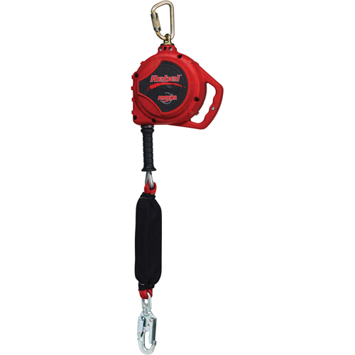 Rebel Self Retracting Lifeline for Leading Edge, 20', Galvanized Steel, Swivel Ottawa Fastener Supply