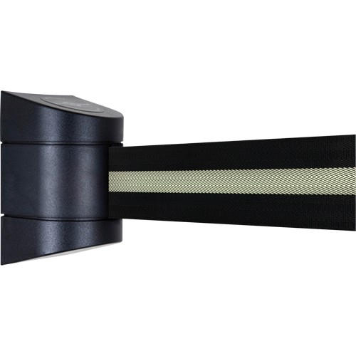 Unit&eacute;s murales Tensabarrier, Plastique, Fixation par vis, 15', Ruban Noir Ottawa Fastener Supply