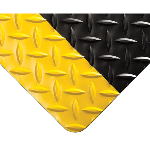 Diamond-Plate Switchboard Matting No.701, 3' W x 75' L, 1/4" Thickness, Black/Yellow, PVC Ottawa Fastener Supply