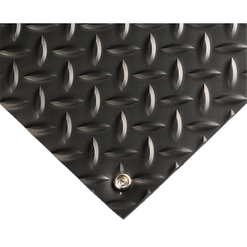 Electrically Conductive Mat No.785, 3' W x 75' L x 5/32" T, PVC, Diamond, Black Ottawa Fastener Supply