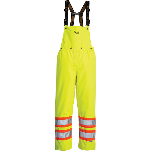Journeyman Detachable Bib Safety Pants, Polyester, Small, High Visibility Lime-Yellow Ottawa Fastener Supply