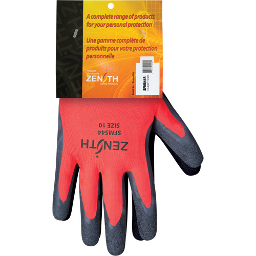 Gants enduits de latex de caoutchouc naturel, 10, R&ecirc;vetement Latex de caoutchouc, Calibre 13, Enveloppe en Polyester Ottawa Fastener Supply