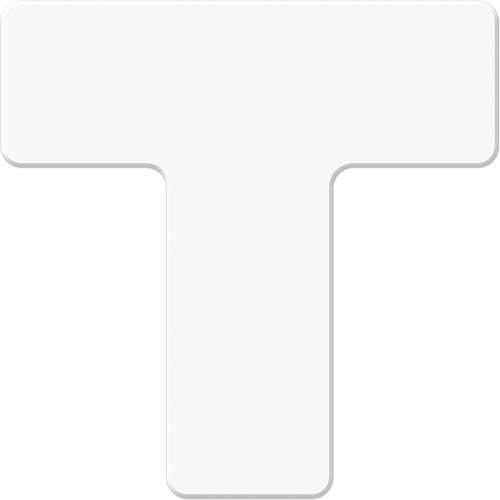 Armor Stripe Lean/5S Markers, T, 6" L x 6" W, White, Plastic Ottawa Fastener Supply