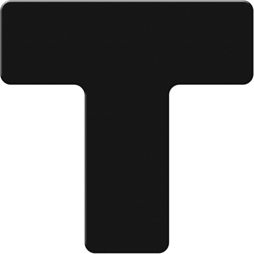 Marqueurs all&eacute;g&eacute;e/5S Armor Stripe, T, 6" lo x 6" la, Noir, Plastique Ottawa Fastener Supply