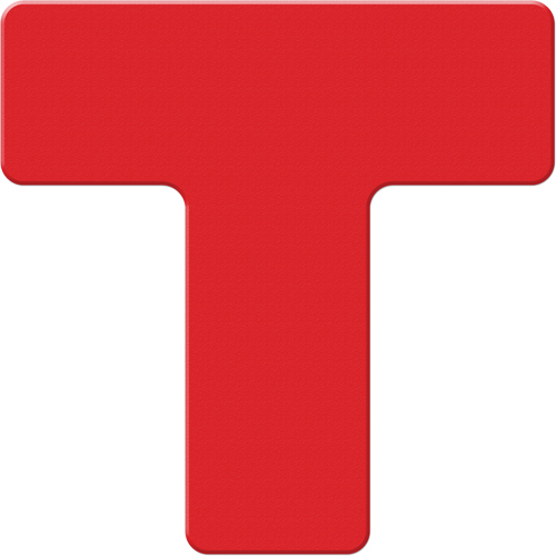 Marqueurs all&eacute;g&eacute;e/5S Armor Stripe, T, 6" lo x 6" la, Rouge, Plastique Ottawa Fastener Supply