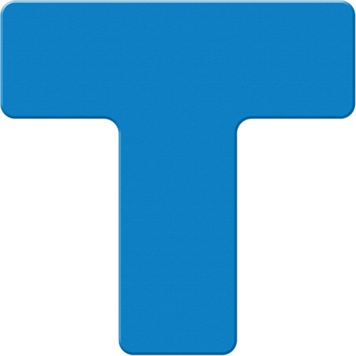 Marqueurs all&eacute;g&eacute;e/5S Armor Stripe, T, 6" lo x 6" la, Bleu, Plastique Ottawa Fastener Supply