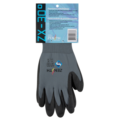 Gants enduits de premi&egrave;re qualit&eacute; ZX-30°, 10/T-Grand, R&ecirc;vetement PVC, Calibre 15, Enveloppe en Nylon Ottawa Fastener Supply