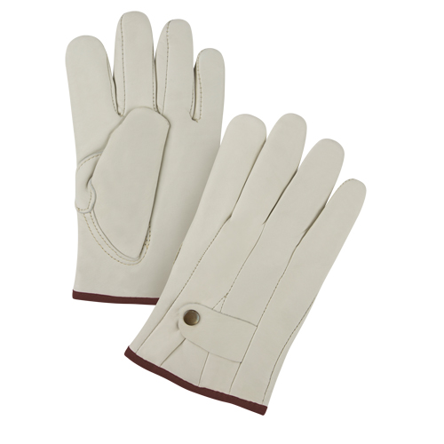 Premium Ropers Gloves, Large, Grain Cowhide Palm Ottawa Fastener Supply
