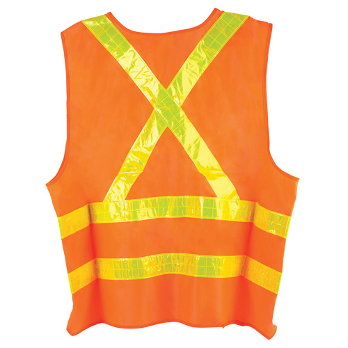 Dynamic Traffic Vest, High Visibility Orange, Large, Polyester Ottawa Fastener Supply