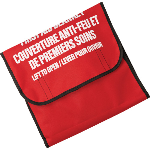 Dynamic Fire Blanket with Nylon Pouch Holder, Wool, 60"L x 71"W Ottawa Fastener Supply