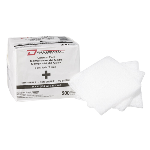 Dynamic Gauze Sponge, Pad, 4" L x 4" W, Medical Device Class 1 Ottawa Fastener Supply