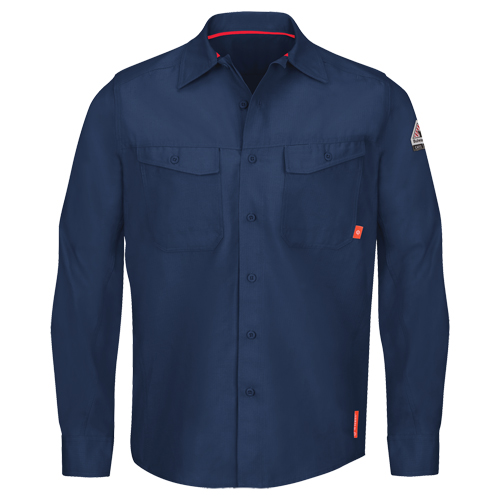 IQ Endurance&reg; Men's Work Shirts, Small, Navy Blue Ottawa Fastener Supply
