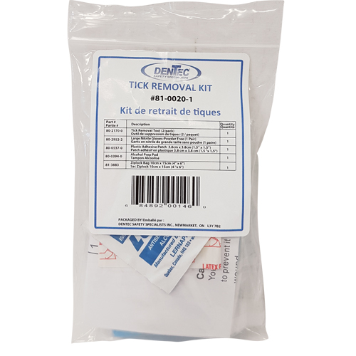 Ensemble de s&eacute;curit&eacute; contre les tiques, Dispositif m&eacute;dical Classe 1, Portefeuille Ottawa Fastener Supply